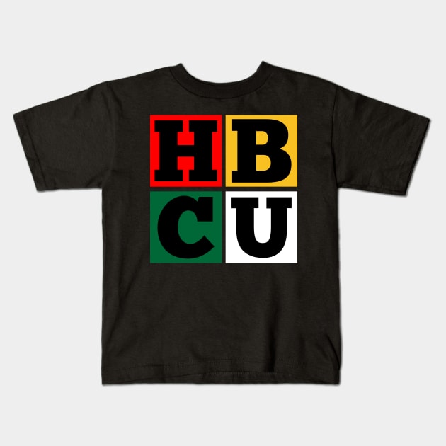 HBCU Block Letters Kids T-Shirt by blackartmattersshop